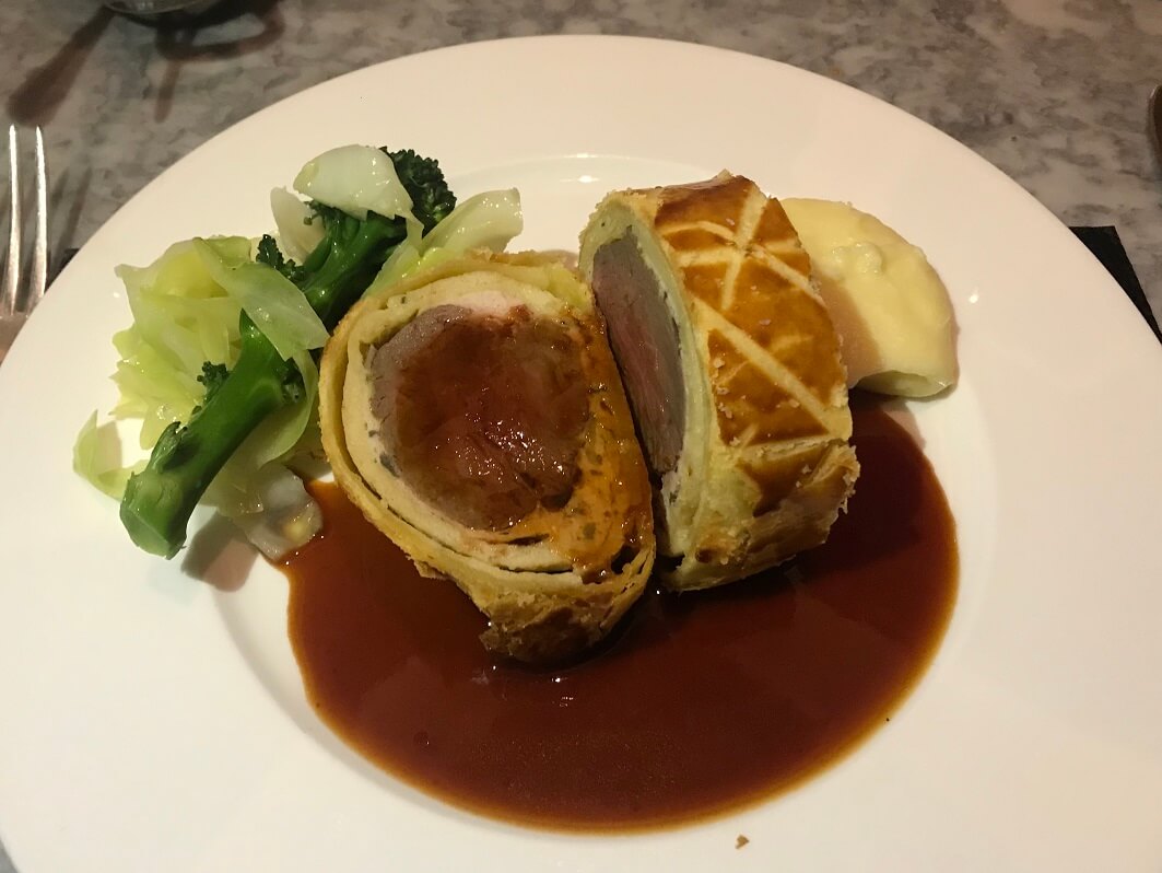 Beef Wellington at the Stafford london