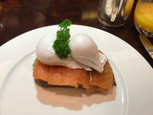 eggs Royale breakfast at The Stafford
