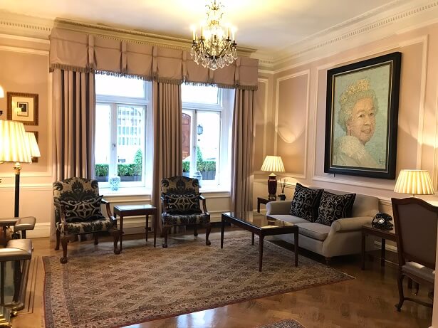 The reception at The Stafford hotel The reception at The Stafford hotel London