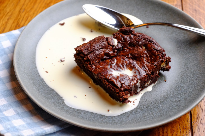 brownies and cream