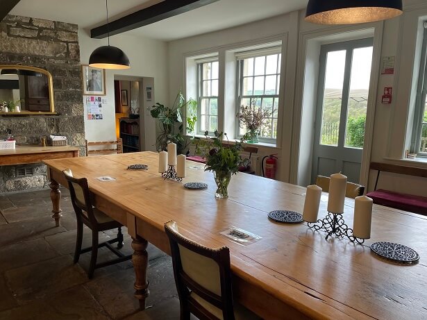 dining room at Lumb Bank 