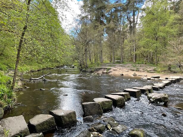 stream with stone in West Yorkshire near Hebden Bridge