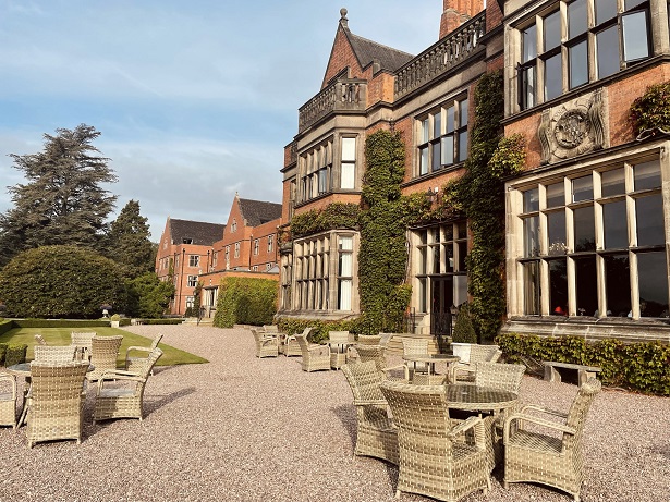 Hoar Cross Hall hotel terrace