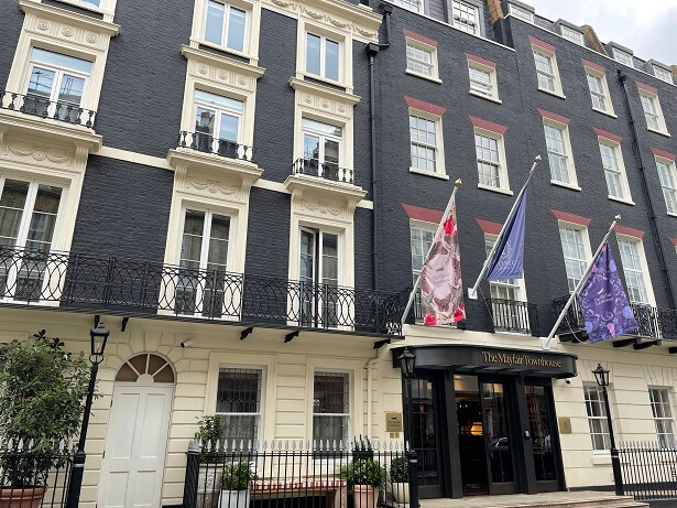 flags outside the Mayfair Townhouse hotel