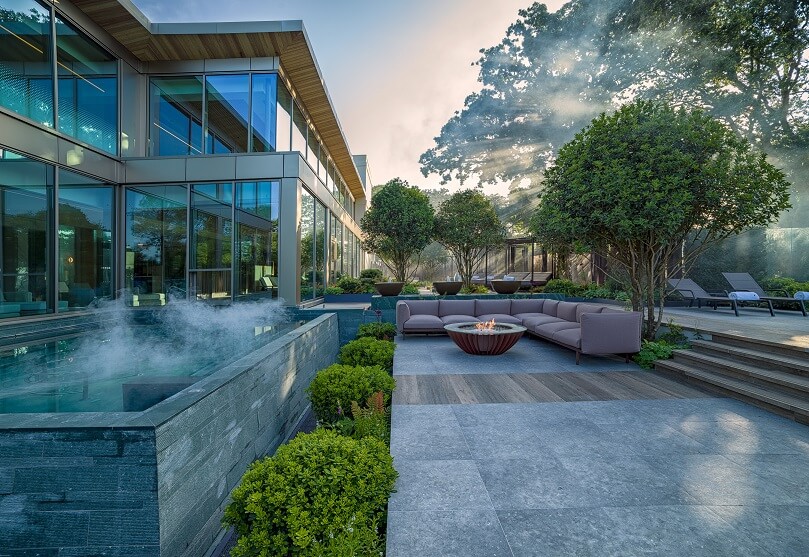 outdoor spa garden at The Club at Cottonmill