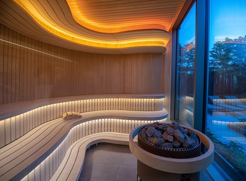 sauna at The Club at Cottonmill spa at Sopwell House