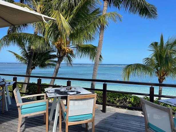 Lux Le Morne Mauritius breakfast view 