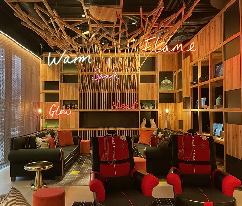 The main lobby at nHow London hotel The main lobby at the hotel nHow London