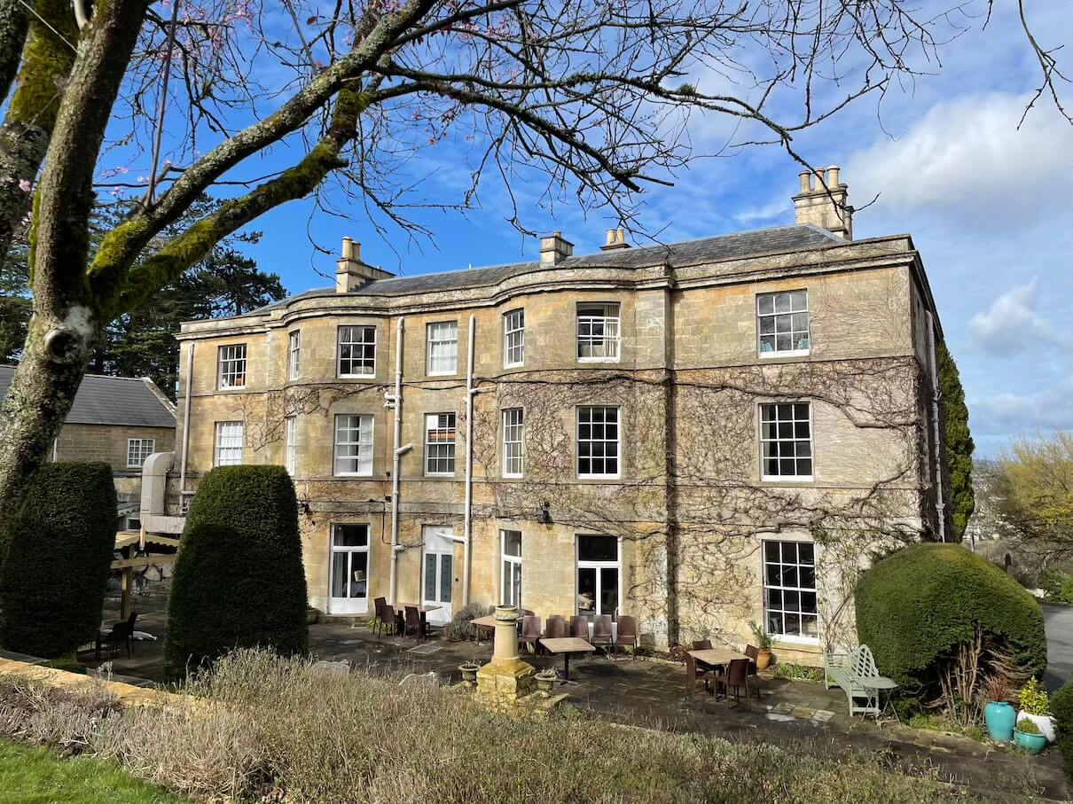 the back of Burleigh Court hotel in the sunshine