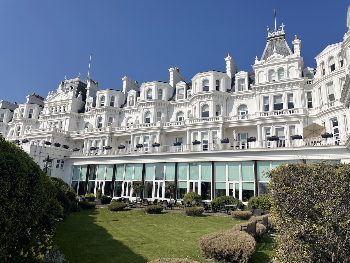 The Grand Hotel Eastbourne exterior in the sunshine