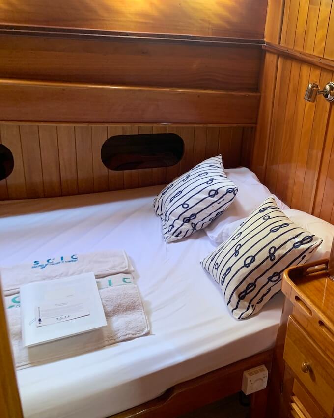 The cabins onboard Nemesis with SCIC Sailing 