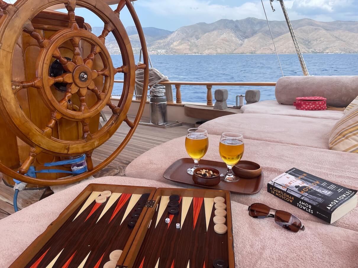  typical afternoon with SCIC Sailing beer and backgammon