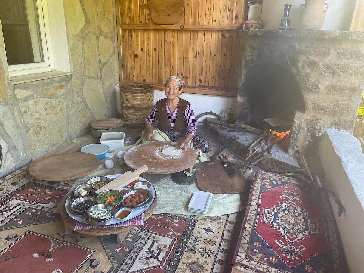 traditional Turkish breakfast at Etrim Doga restaurant