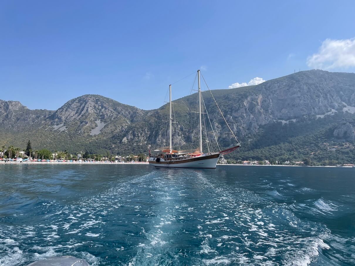 The ship Nemesis in the Aegean which belongs to SCIC Sailing