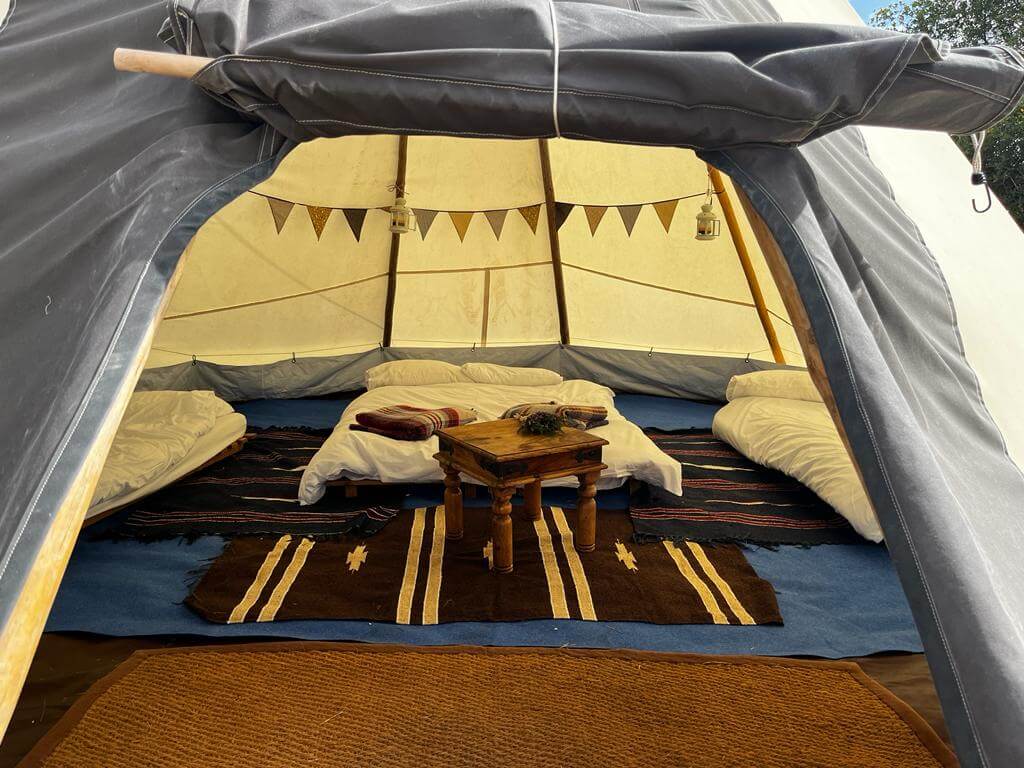 Wild Canvas camping tipi interior