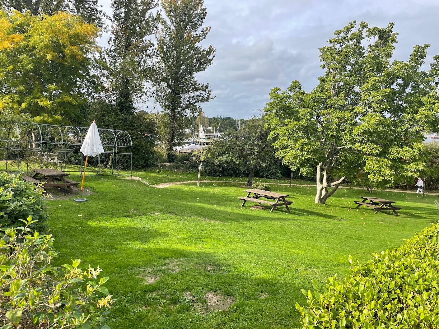 large beer garden at the Master Builders House hotel 