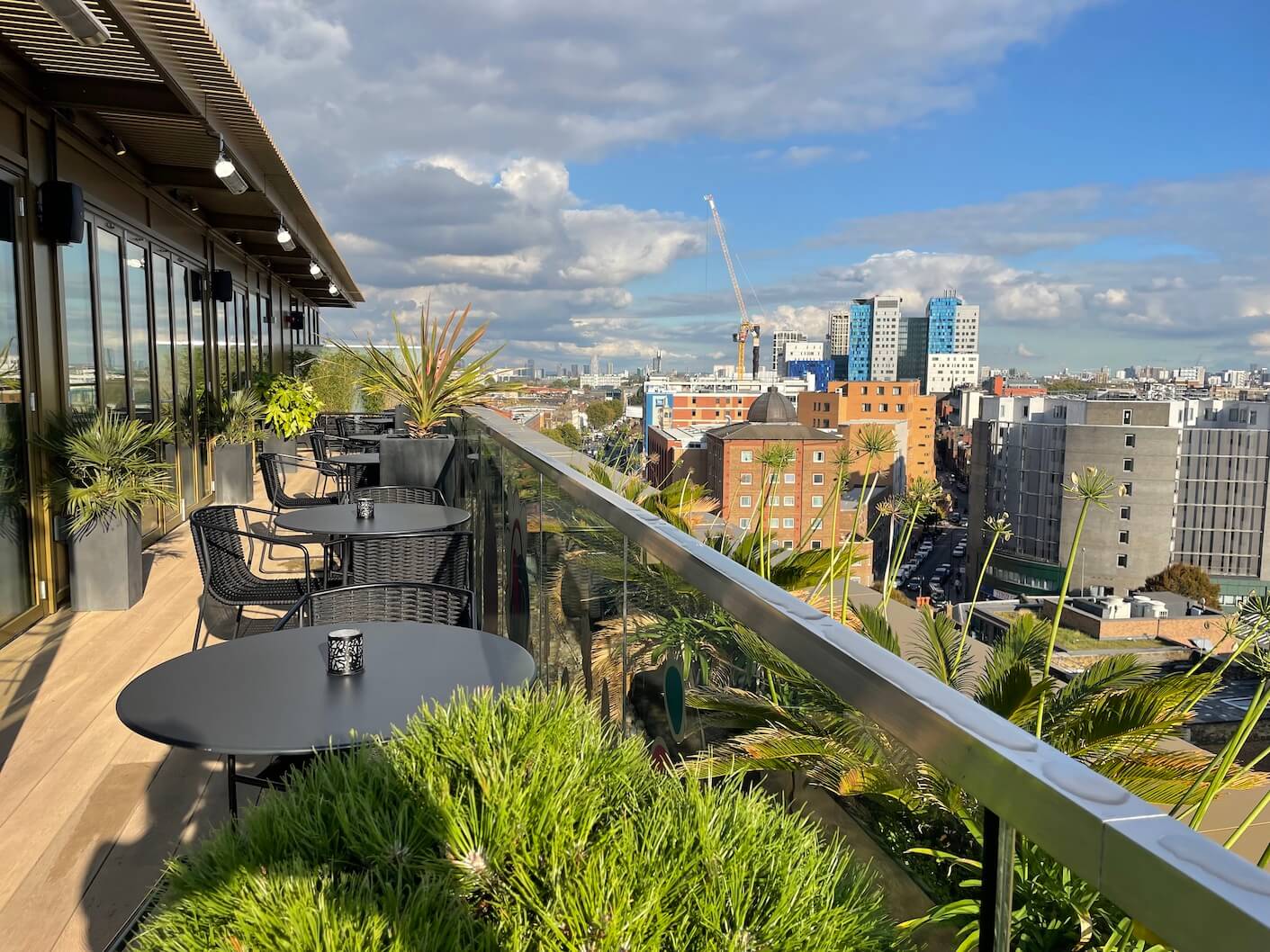 Hyatt Place London City East rooftop terrace rooftop terrace at PocketSquare
