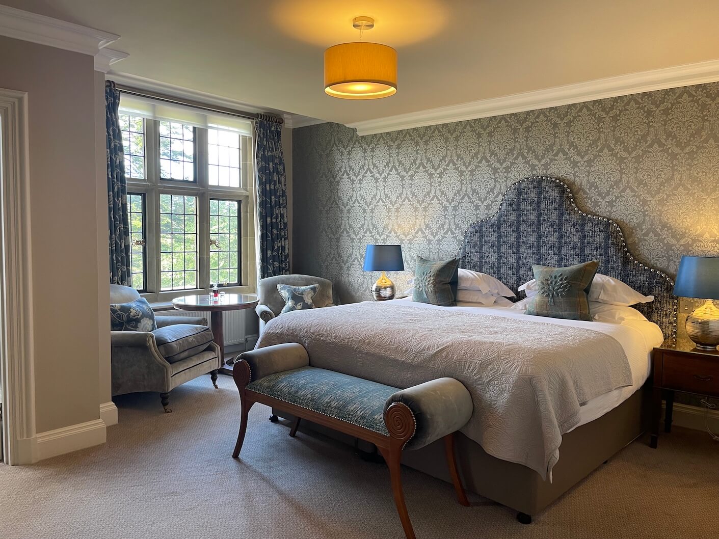 One of the 60 luxury bedrooms at Bovey Castle hotel