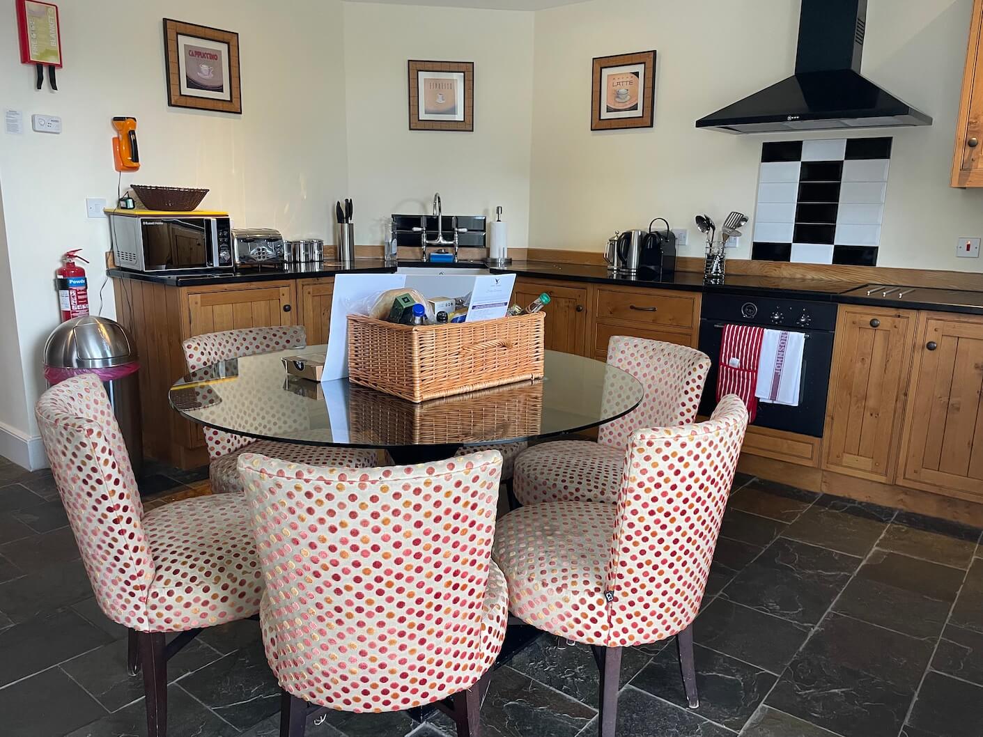 kitchen in self-catering lodge, Bovey Castle hotel