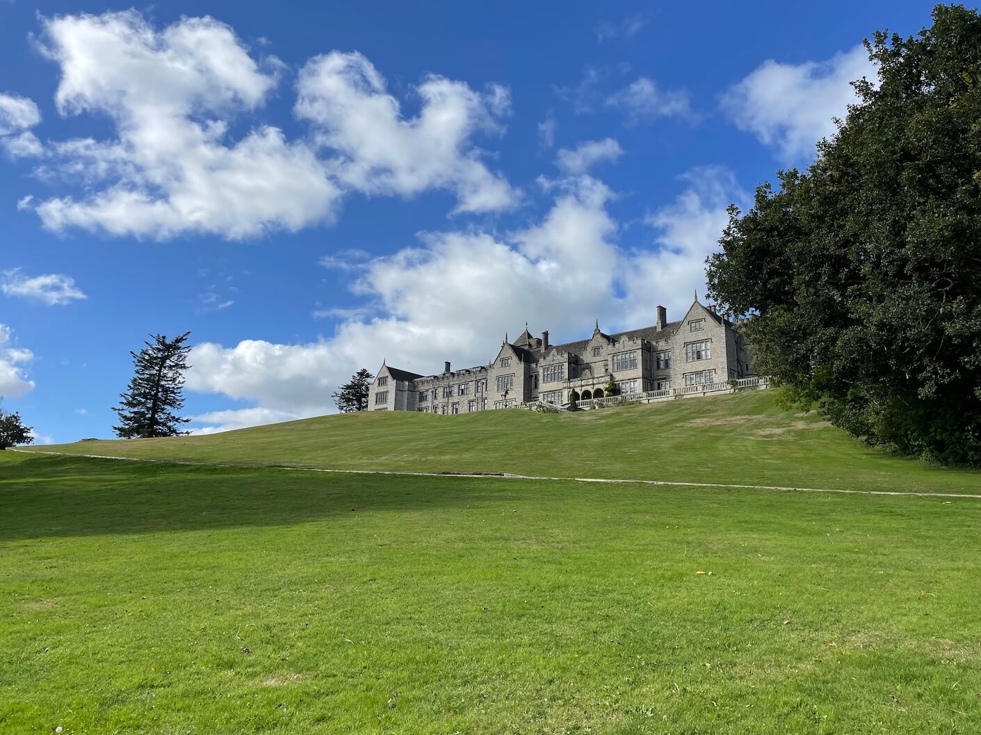 Bovey Castle hotel in the sunshine