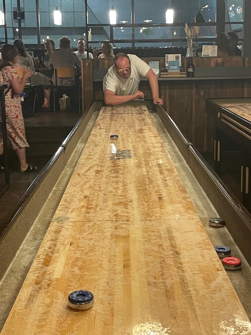 shuffleboard at the Brewdog Paddington 