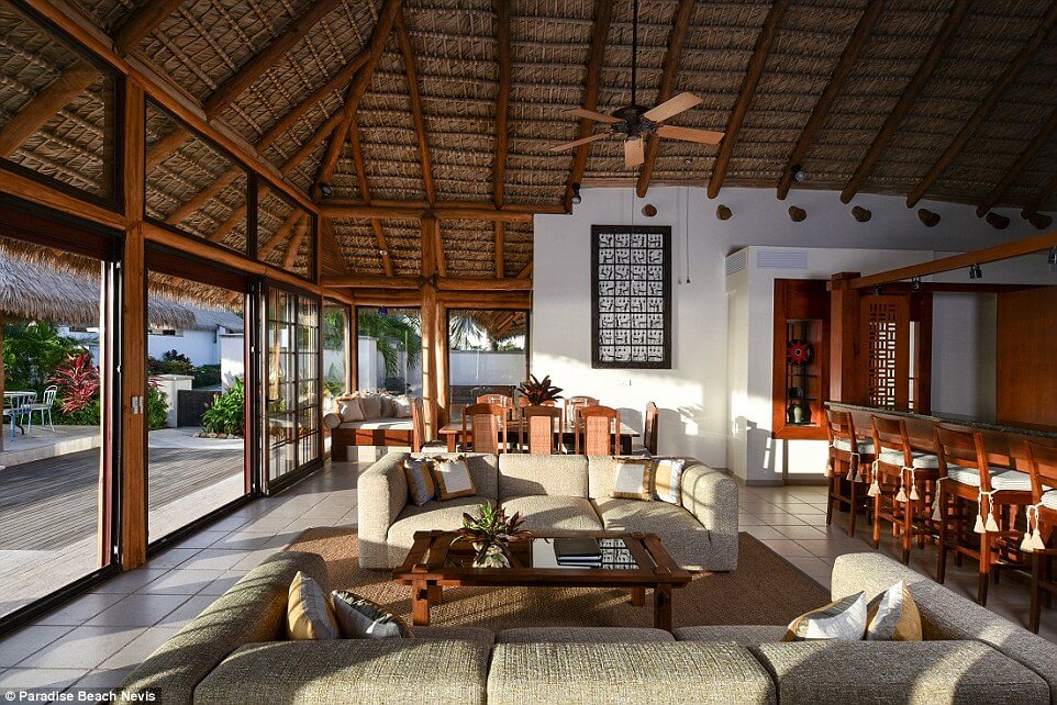 inside a villa at Paradise Beach resort Nevis 
