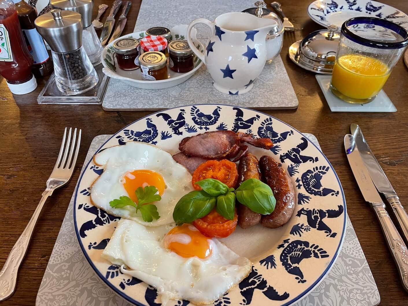 A full Suffolk breakfast at Rectory Manor Hotel