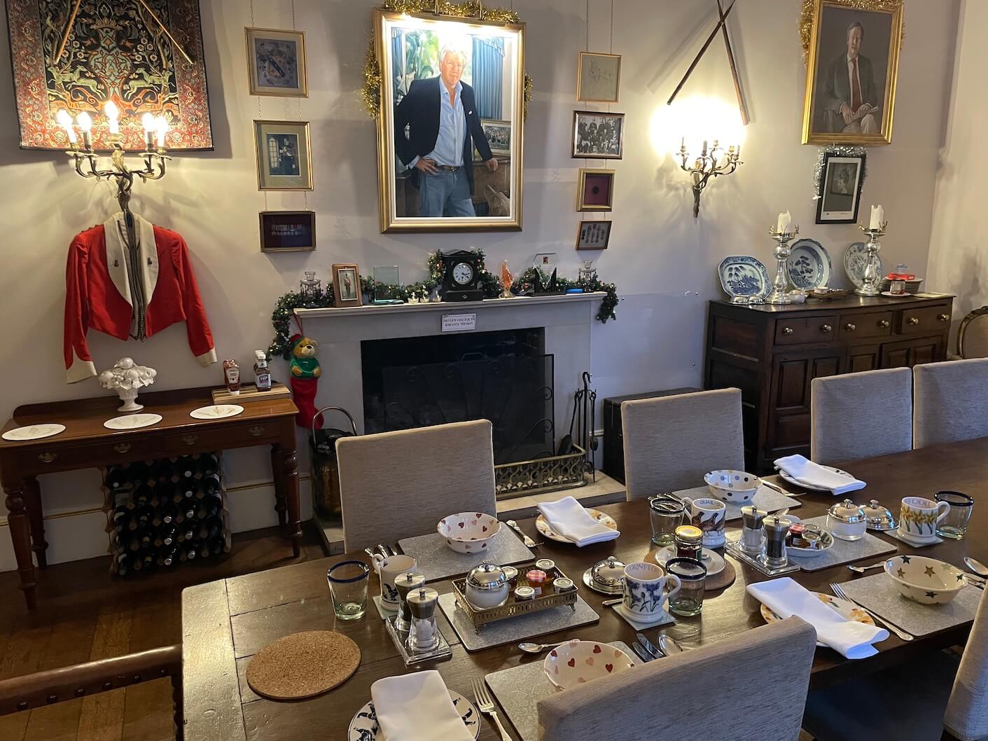 The breakfast room at the Rectory Manor Hotel