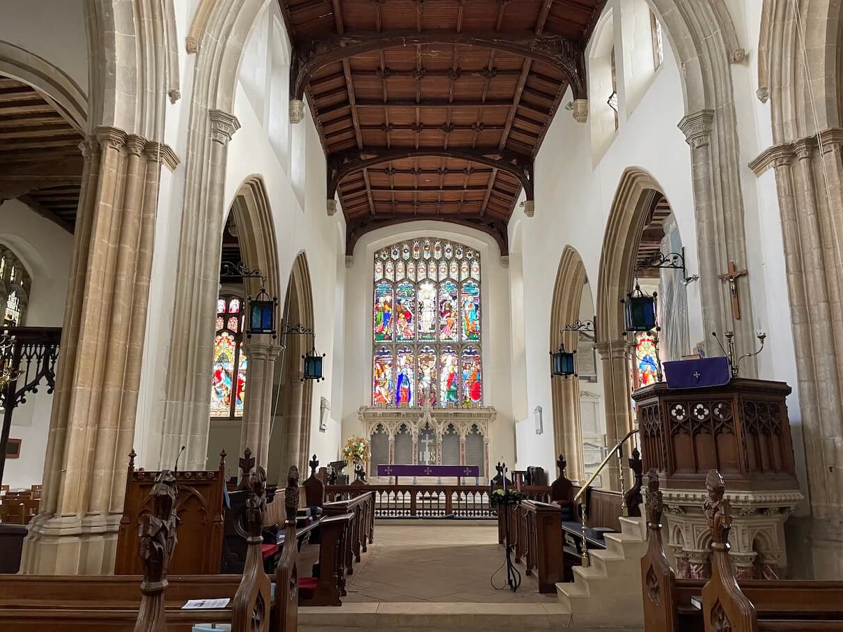 inside the historic church of St Mary in Stoke by Nayland, Suffolk