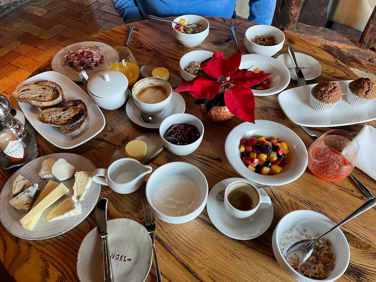 breakfast at the Angel Inn Stoke-by-Nayland