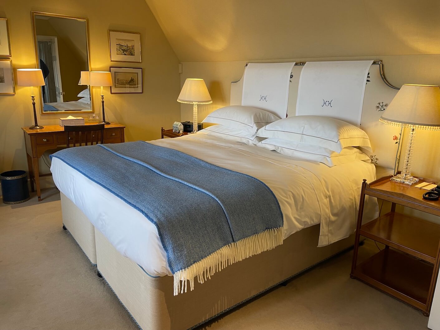 The Lake room bedroom at Hambleton Hall