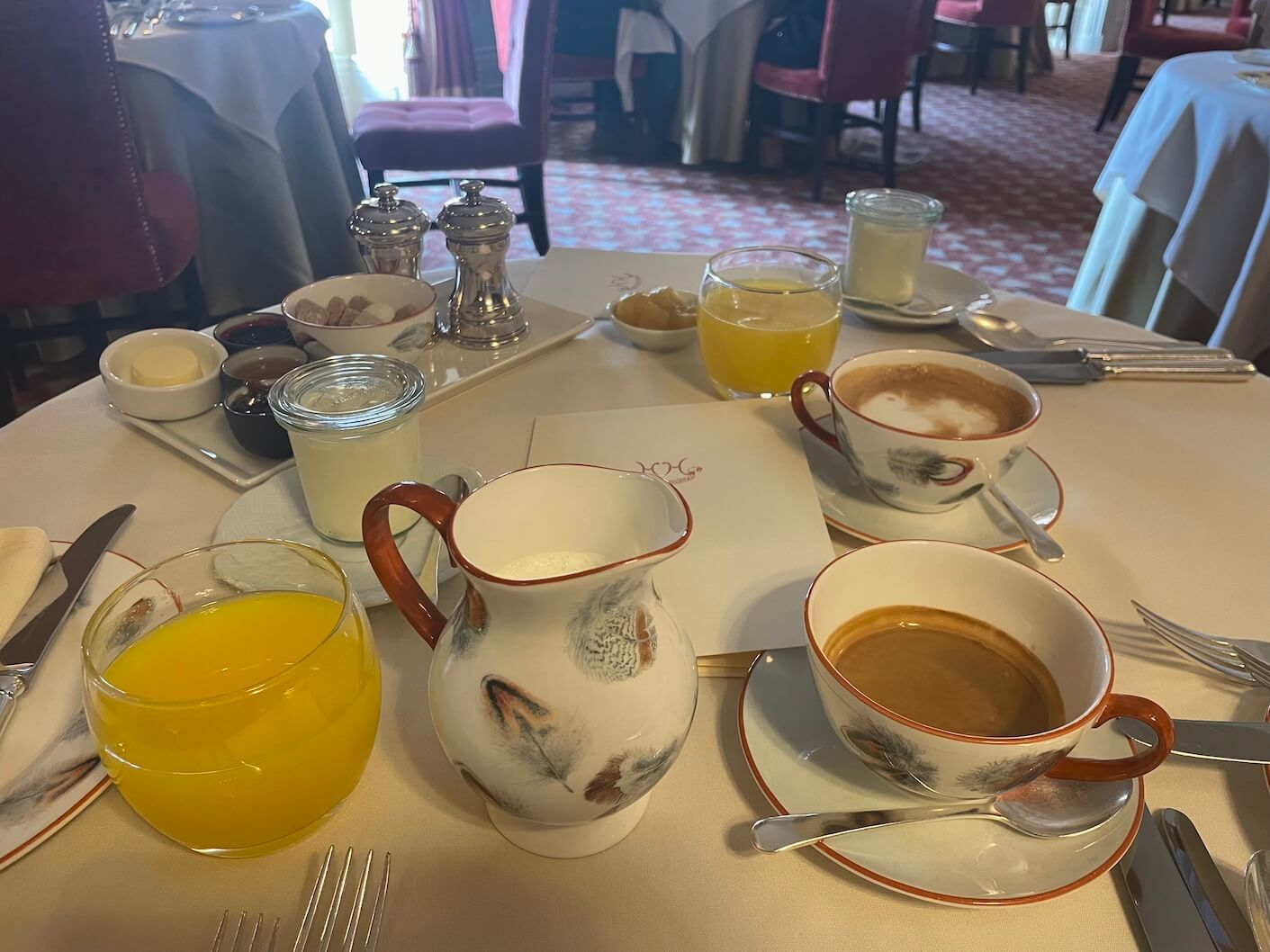 A lovely traditional breakfast at Hambleton Hall