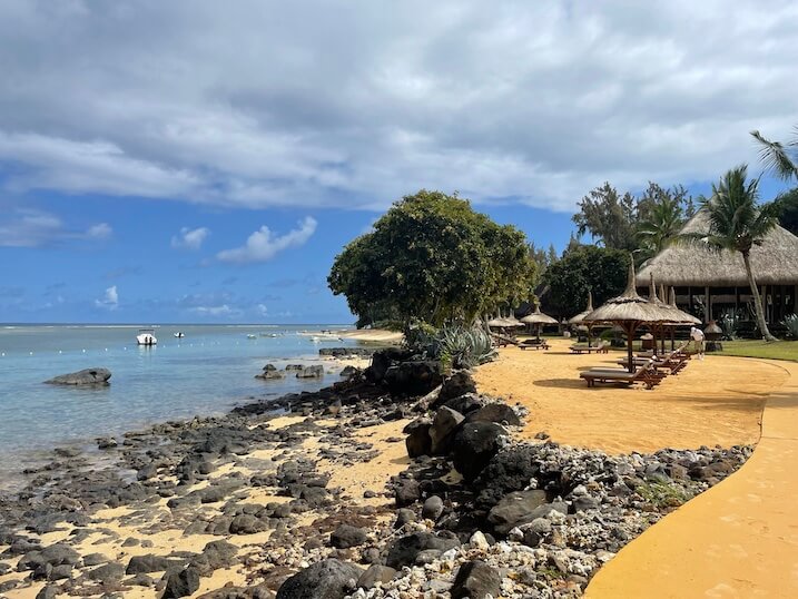 sandy beach at the Oberoi Beach Resort Mauritius 