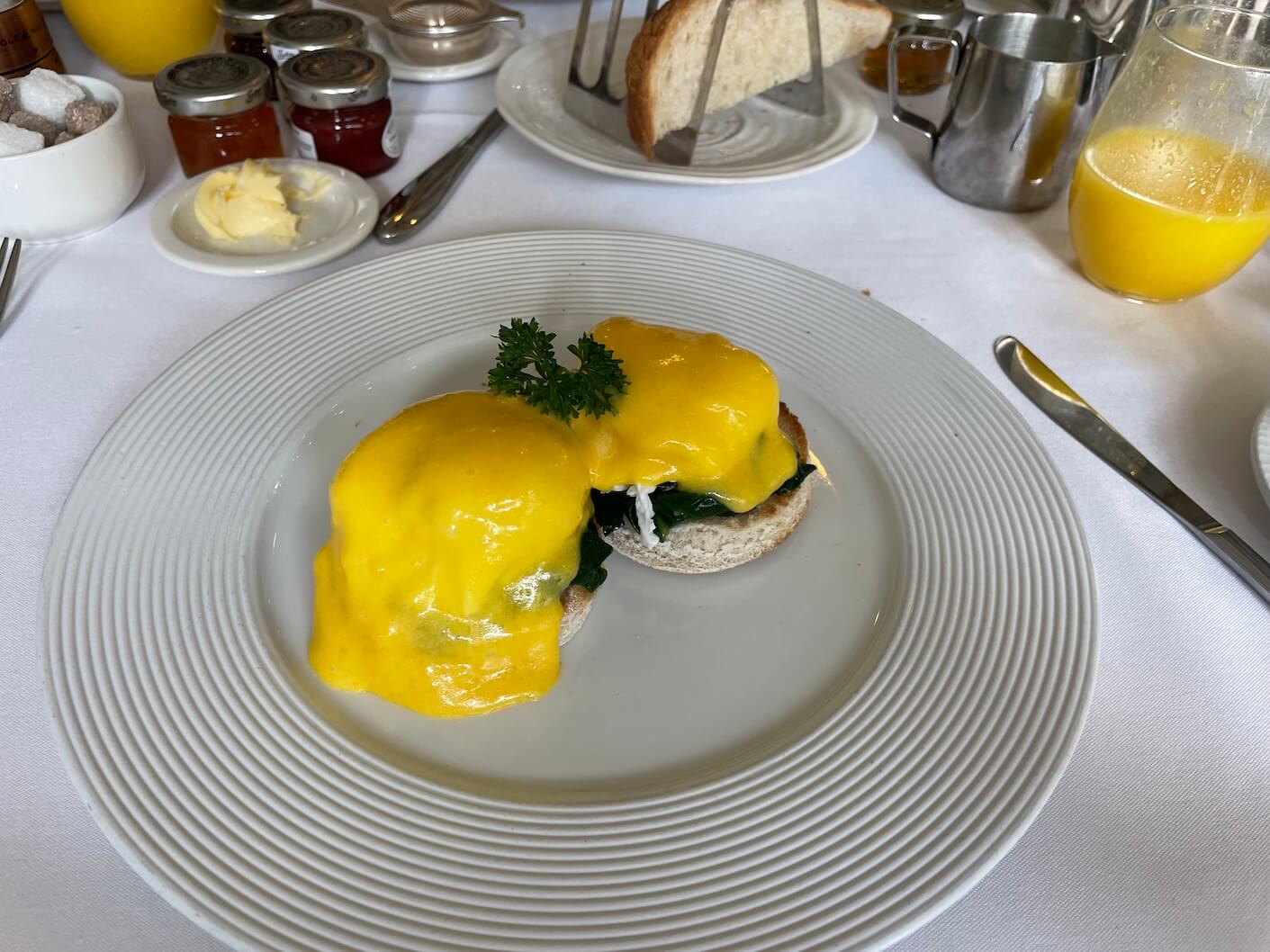 Eggs Florentine at Gilpin hotel