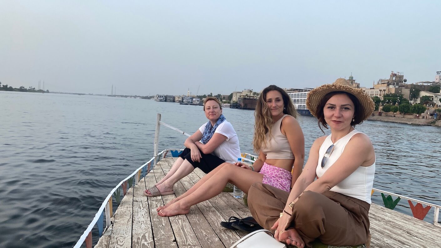 Enjoying the views of the Nile from the roof of a river boat was a lovely way to spend an evening