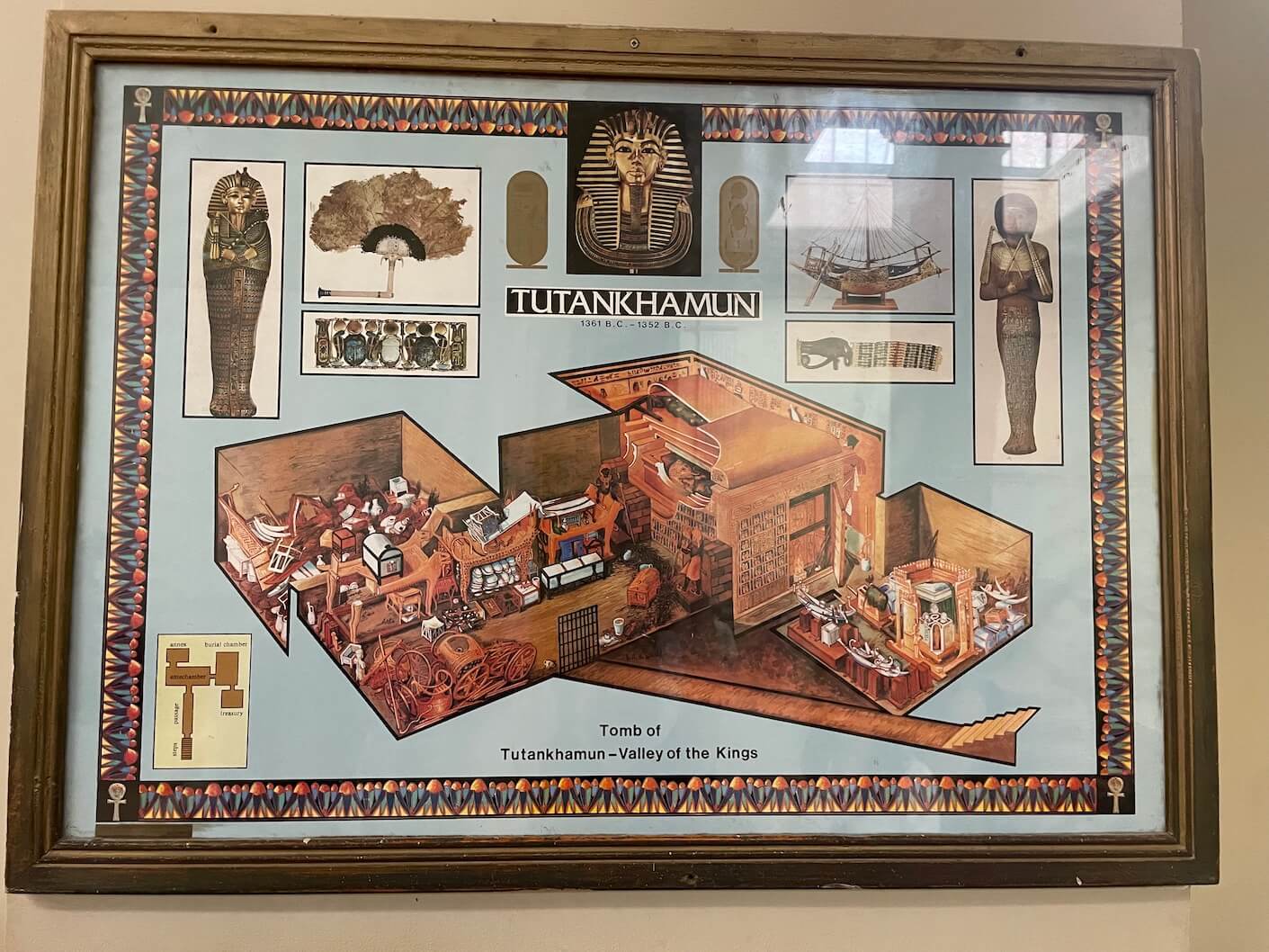 A poster showing the layout of Tutankhamun's tomb 