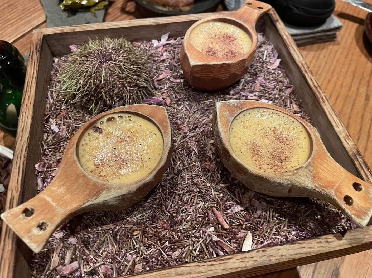 Arctic Sea Urchin and fermented honey soup Arctic Sea Urchin and fermented honey soup
