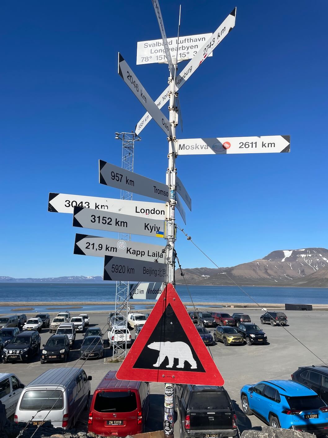 sign outside Longyearbyen airport