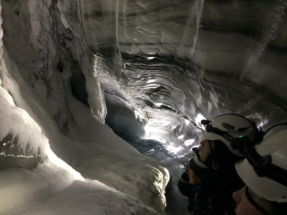 Inside the glacier itself