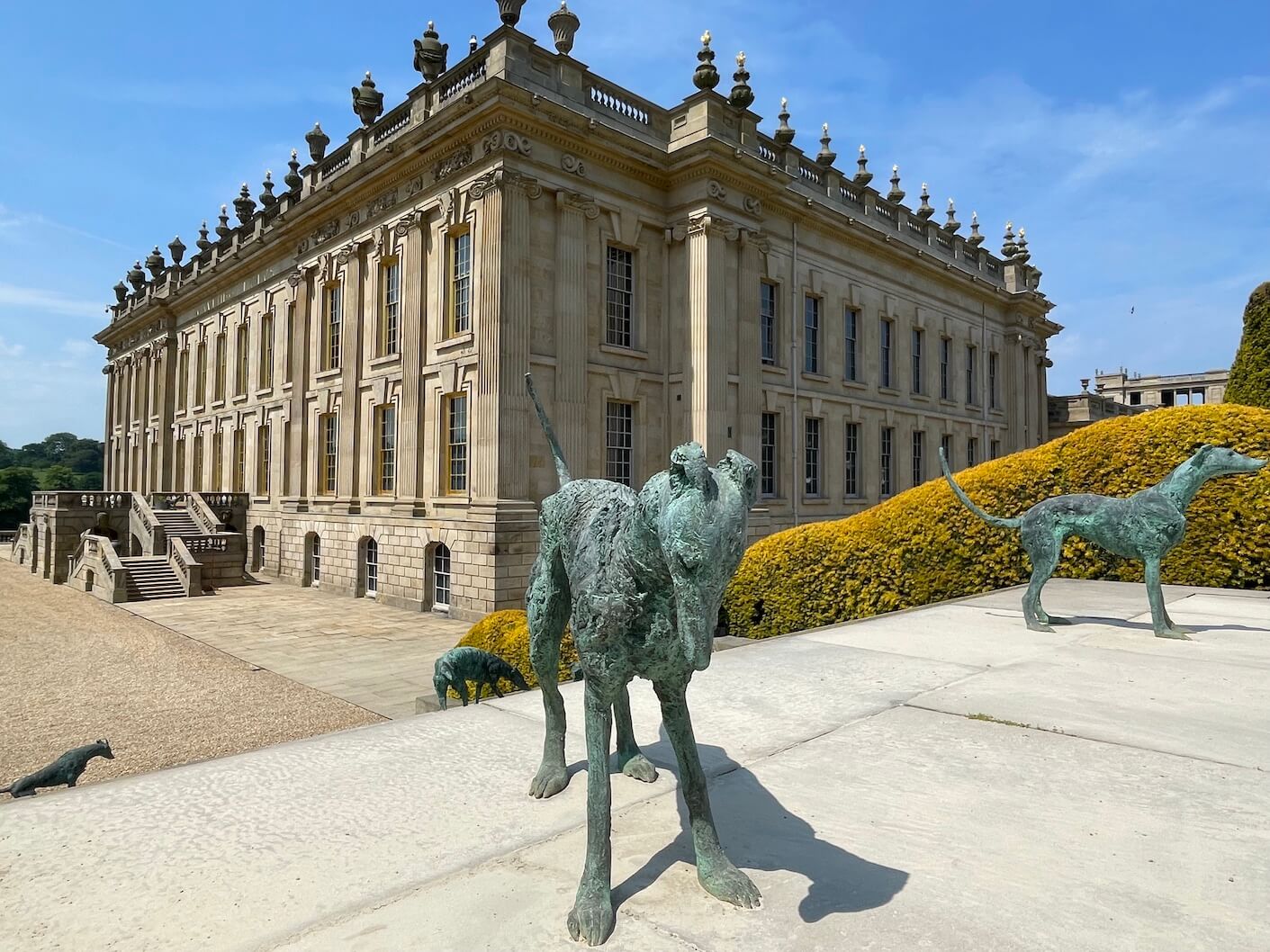 sculptures inside and outside Chatsworth House