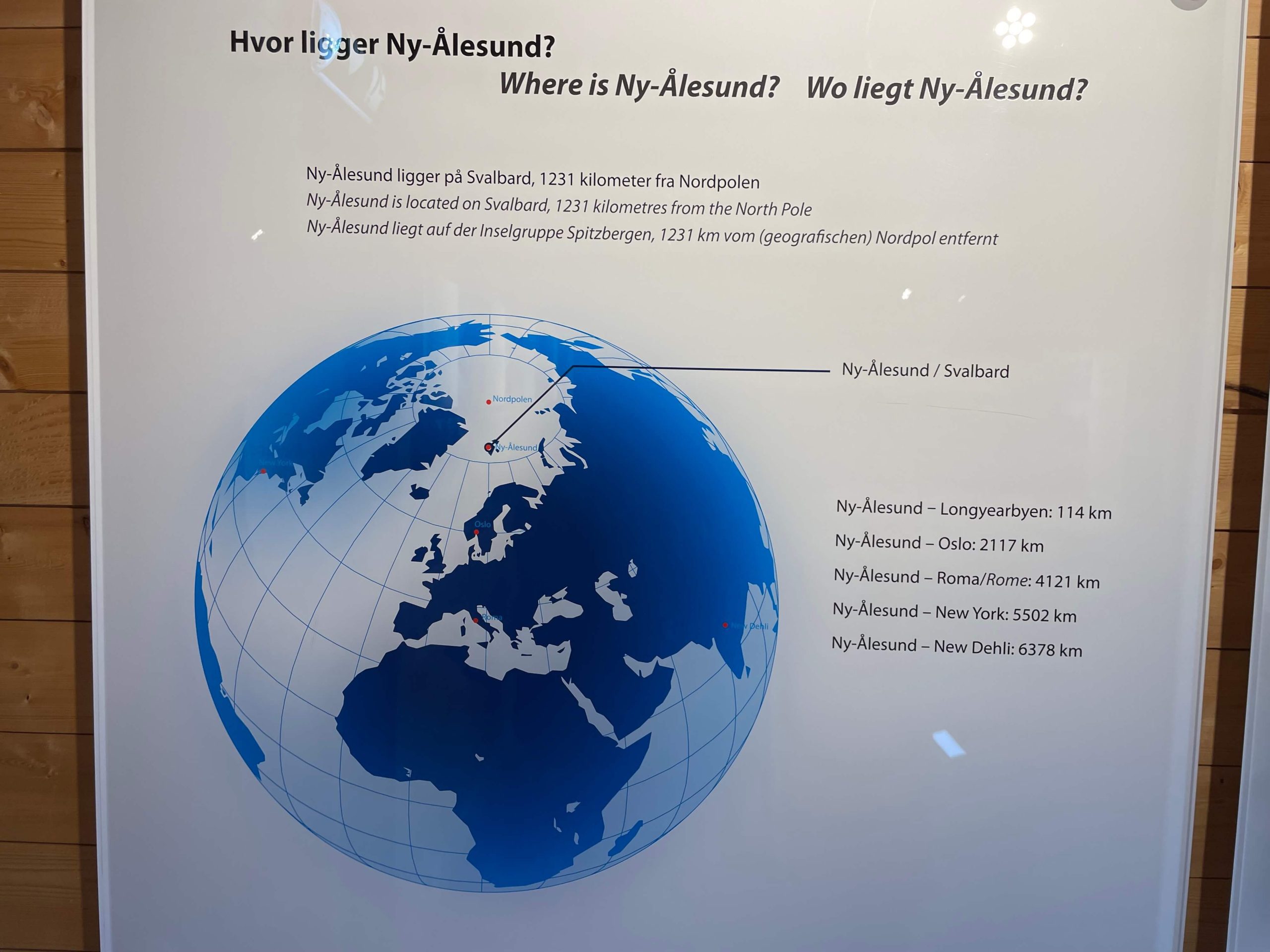 A map showing our location in the museum at Ny-Alesund