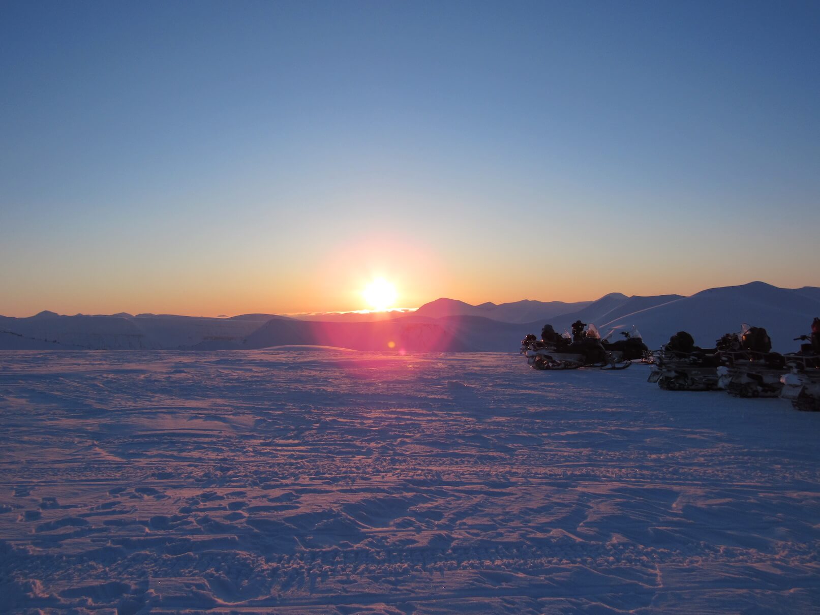 snowmobiling in Svalbard