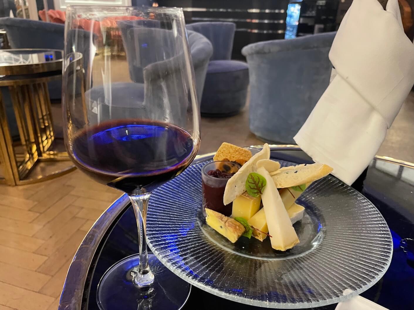 cheese board in the Palm Court lounge