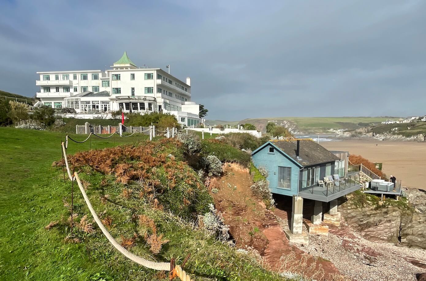 Burgh Island hotel with Agatha Christie's Beach House