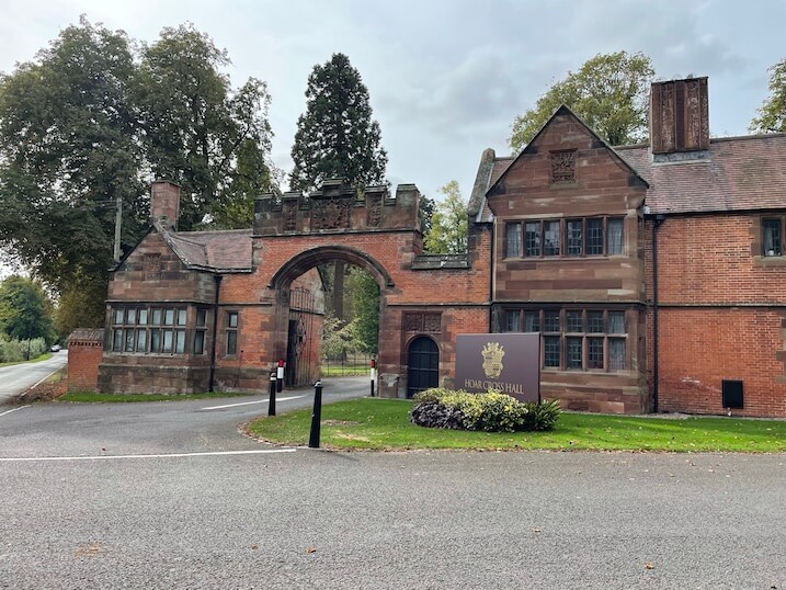 The Gate House at the entrance to the driveway leading up to Hoar Cross hotel