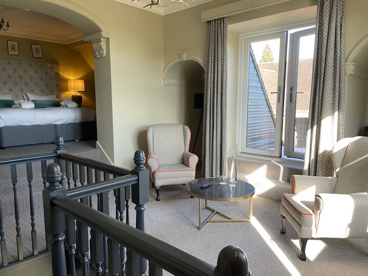 Upstairs lounge with chairs Upstairs lounge with chairs