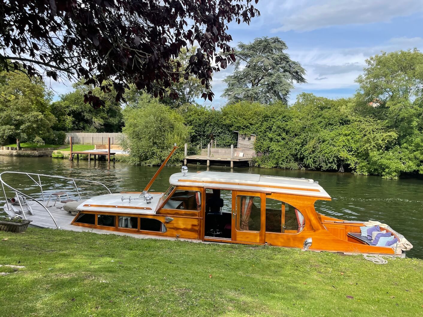 boat moored at Monkey Island's private jetty