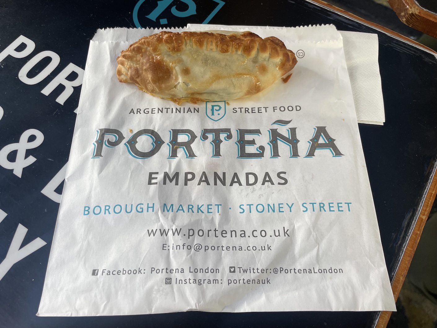 freshly-made empanadas at Portena in Borough Market 