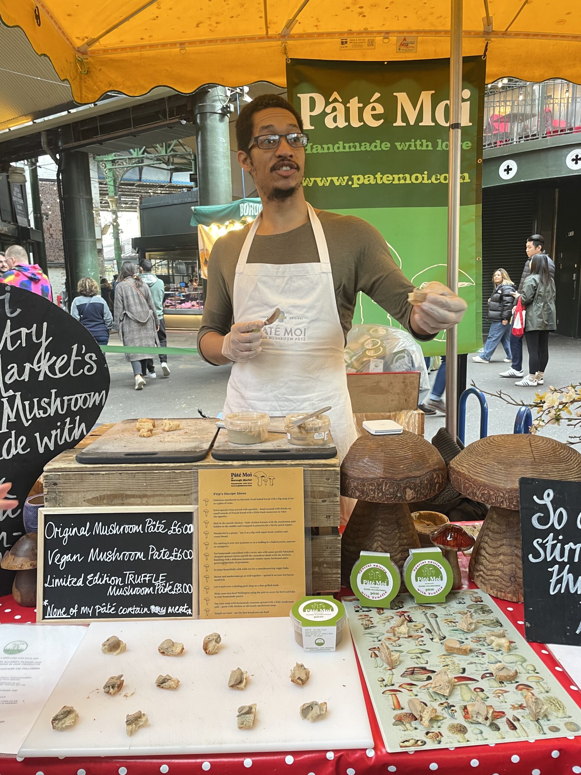 mushroom pate on our food tour of Borough Market