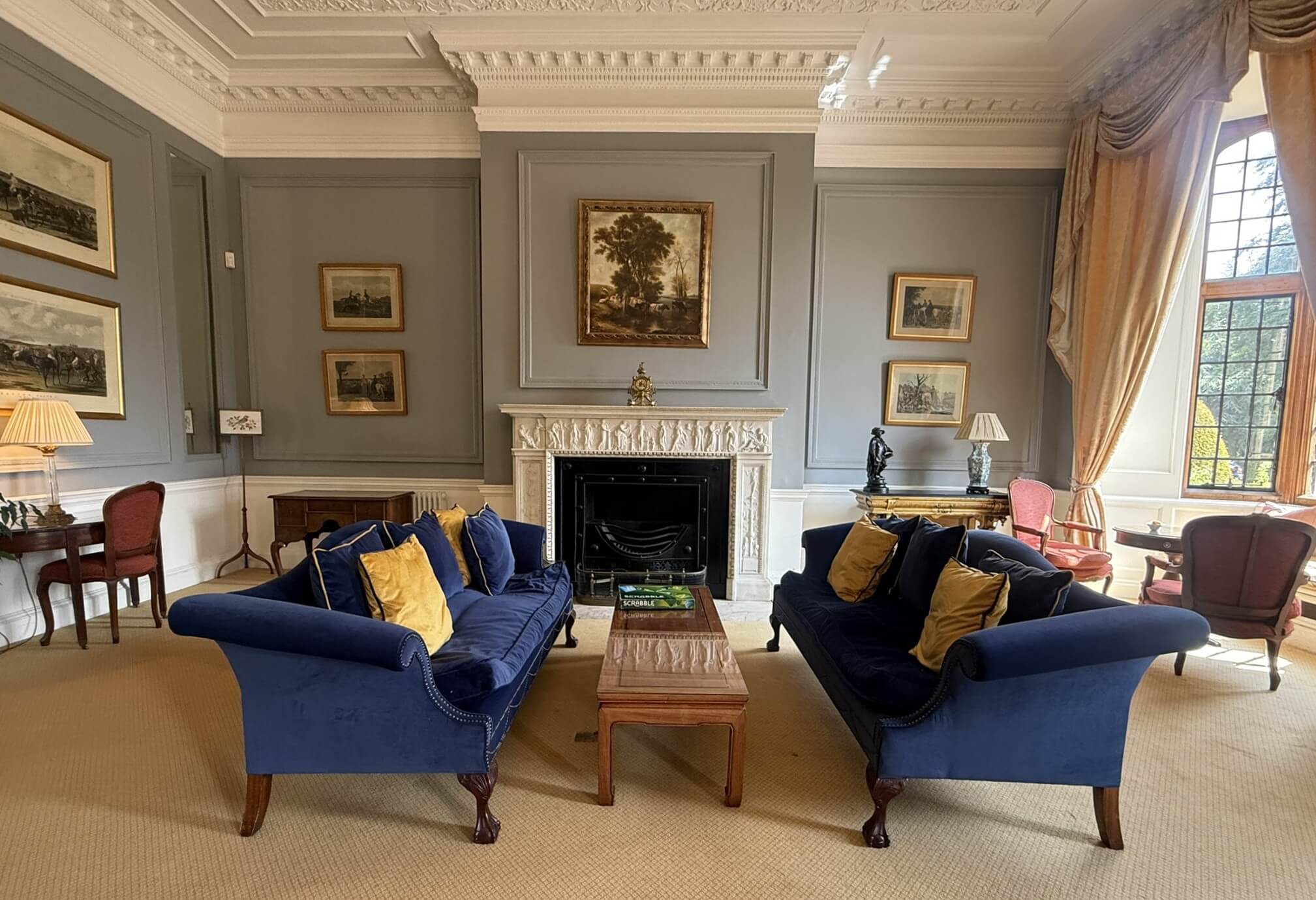 Rushton Hall hotel lounge